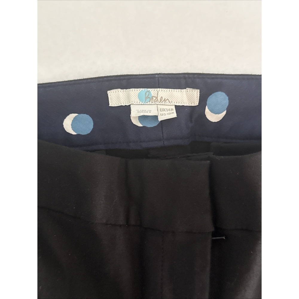 Boden Richmond Pants Women Black Size 10R Stretch‎ Cotton Career Work Trousers - Picture 5 of 7